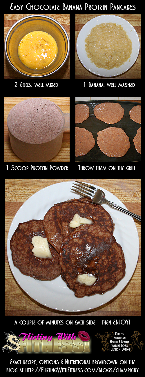 Healthy Chocolate Banana Protein Pancakes Recipe